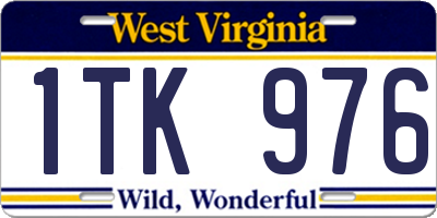 WV license plate 1TK976