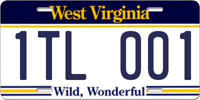 WV license plate 1TL001