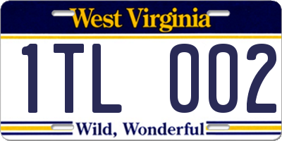 WV license plate 1TL002
