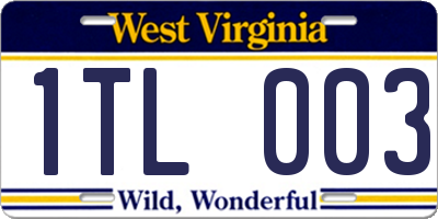 WV license plate 1TL003