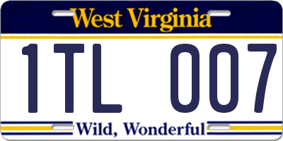 WV license plate 1TL007