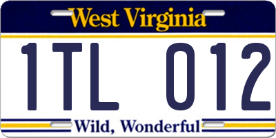 WV license plate 1TL012