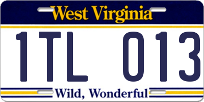 WV license plate 1TL013