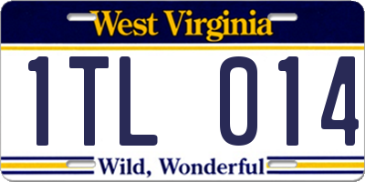 WV license plate 1TL014