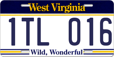 WV license plate 1TL016