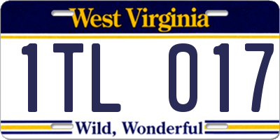 WV license plate 1TL017
