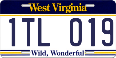 WV license plate 1TL019