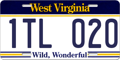WV license plate 1TL020