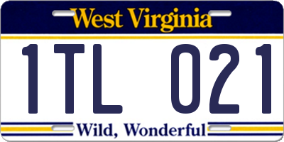 WV license plate 1TL021