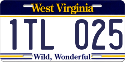 WV license plate 1TL025