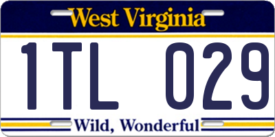 WV license plate 1TL029