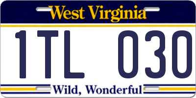 WV license plate 1TL030