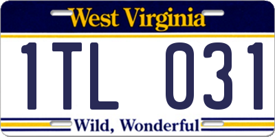 WV license plate 1TL031