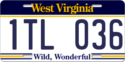 WV license plate 1TL036