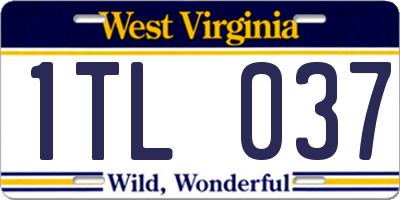 WV license plate 1TL037