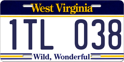 WV license plate 1TL038