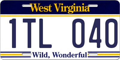 WV license plate 1TL040