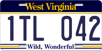 WV license plate 1TL042