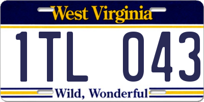 WV license plate 1TL043