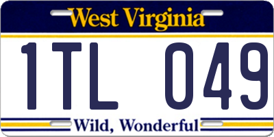 WV license plate 1TL049