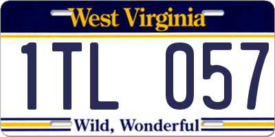WV license plate 1TL057