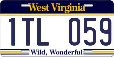 WV license plate 1TL059