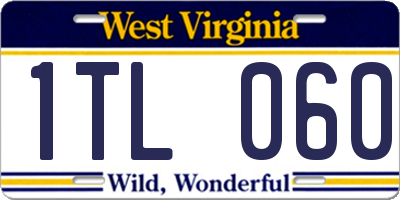 WV license plate 1TL060