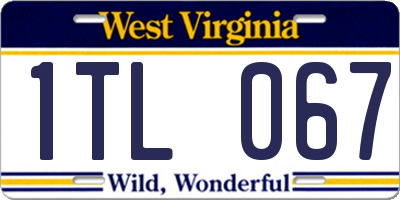 WV license plate 1TL067