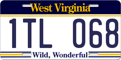 WV license plate 1TL068