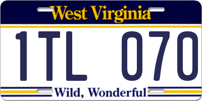 WV license plate 1TL070