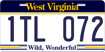 WV license plate 1TL072
