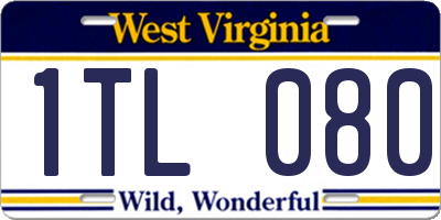WV license plate 1TL080