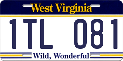 WV license plate 1TL081