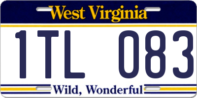 WV license plate 1TL083