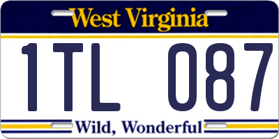 WV license plate 1TL087