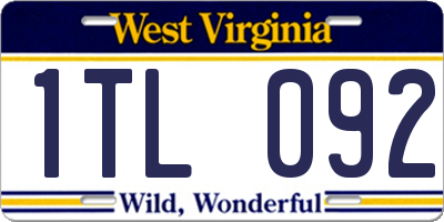 WV license plate 1TL092