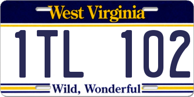 WV license plate 1TL102