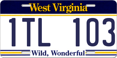 WV license plate 1TL103