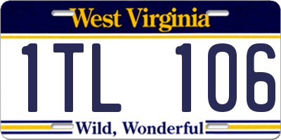 WV license plate 1TL106