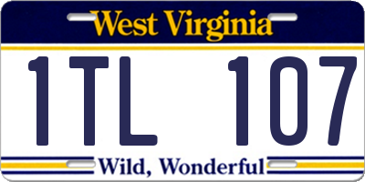 WV license plate 1TL107