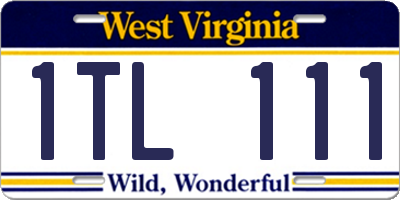 WV license plate 1TL111