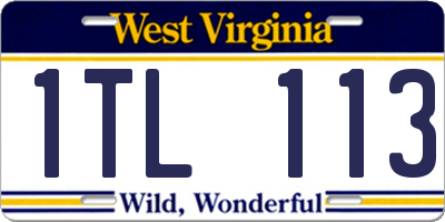 WV license plate 1TL113