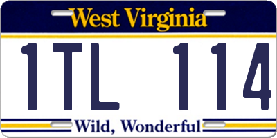 WV license plate 1TL114