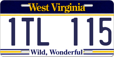 WV license plate 1TL115