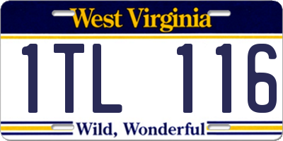 WV license plate 1TL116