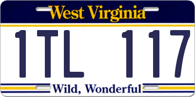 WV license plate 1TL117