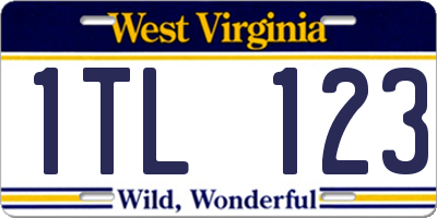 WV license plate 1TL123