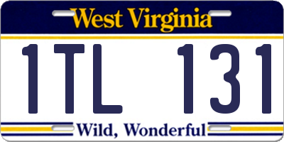 WV license plate 1TL131