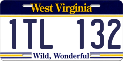 WV license plate 1TL132