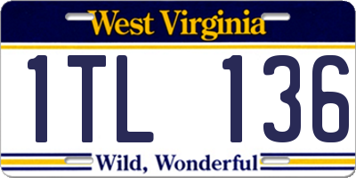WV license plate 1TL136